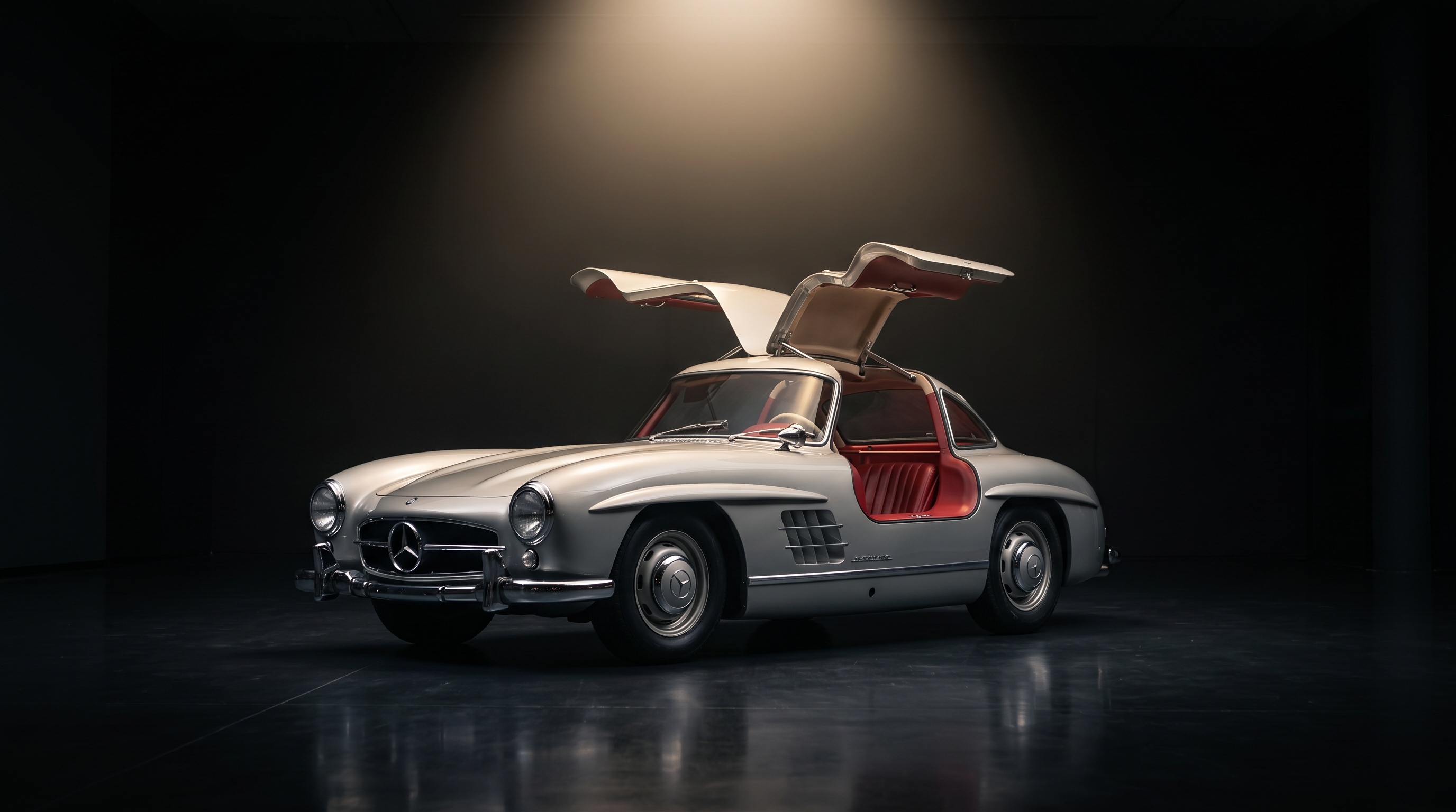 Gullwing — 프레임에 문을 둘 자리가 없어 하늘을 향해 열린 레이싱카