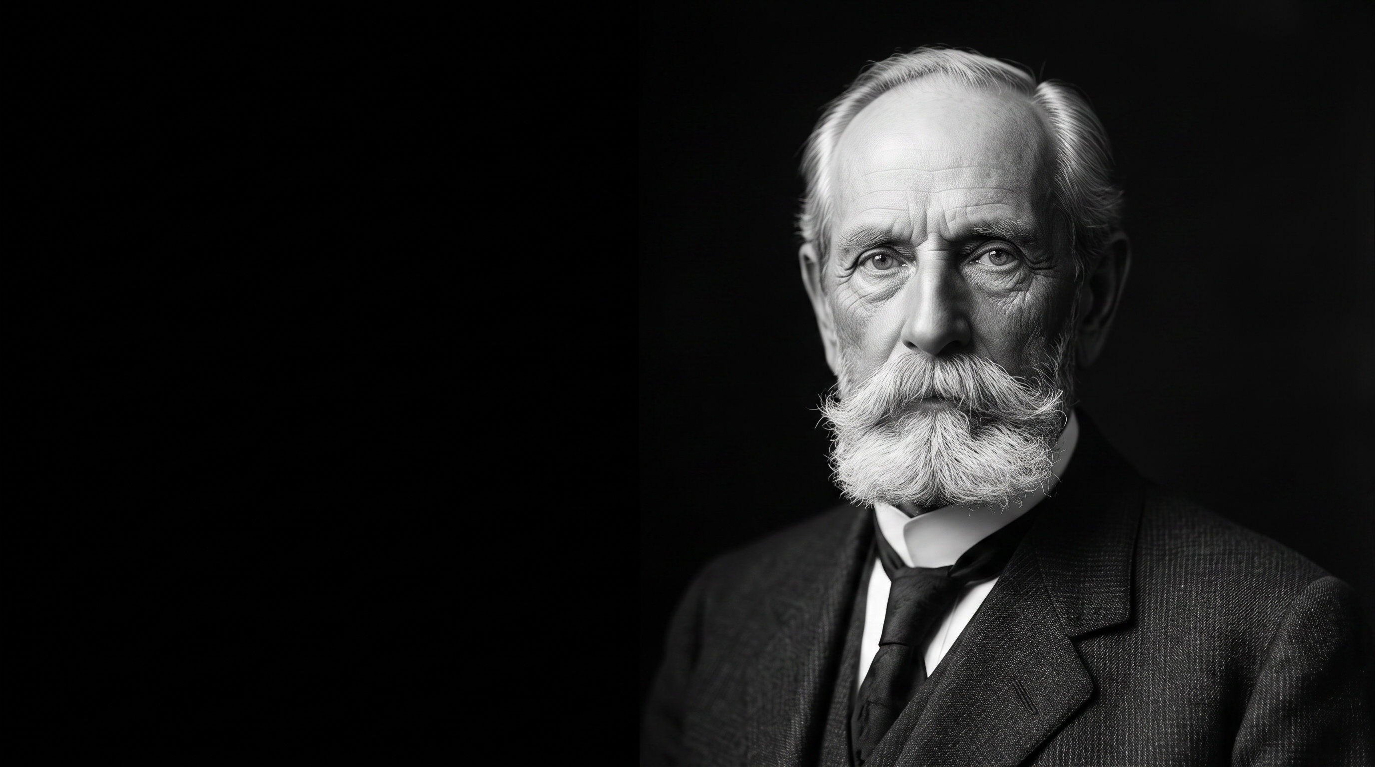 Carl Benz — biography-cover portrait against black