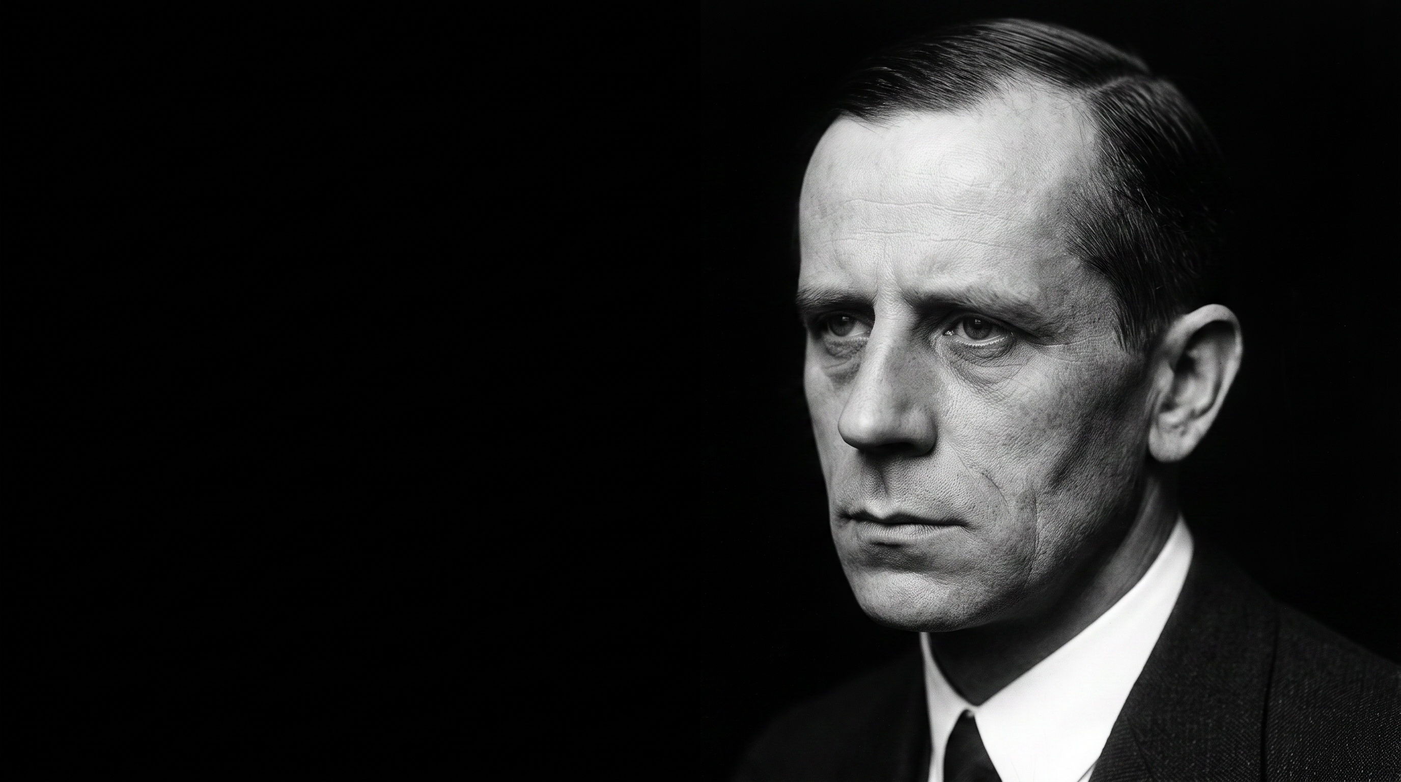 Fritz Nallinger——黑色背景下的黑白传记肖像