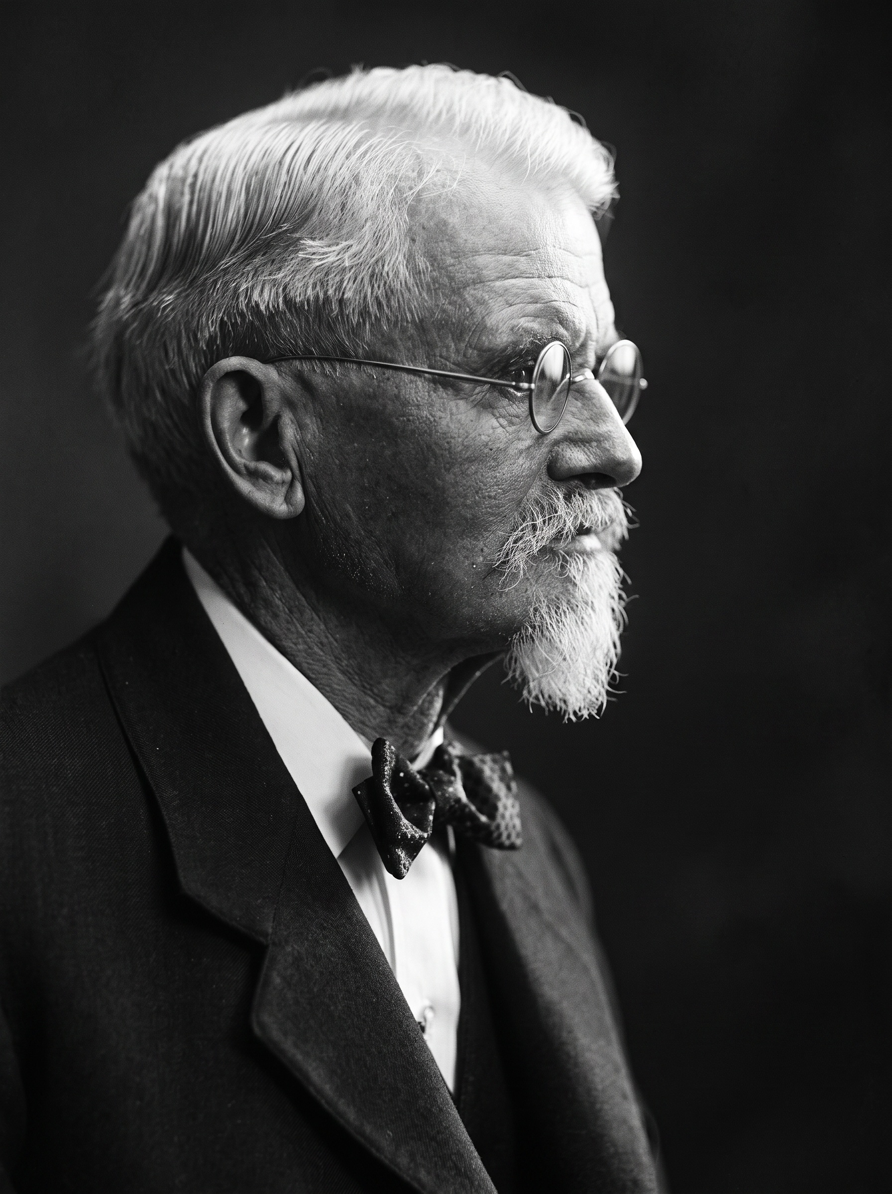 Wilhelm Maybach in profile, in old age