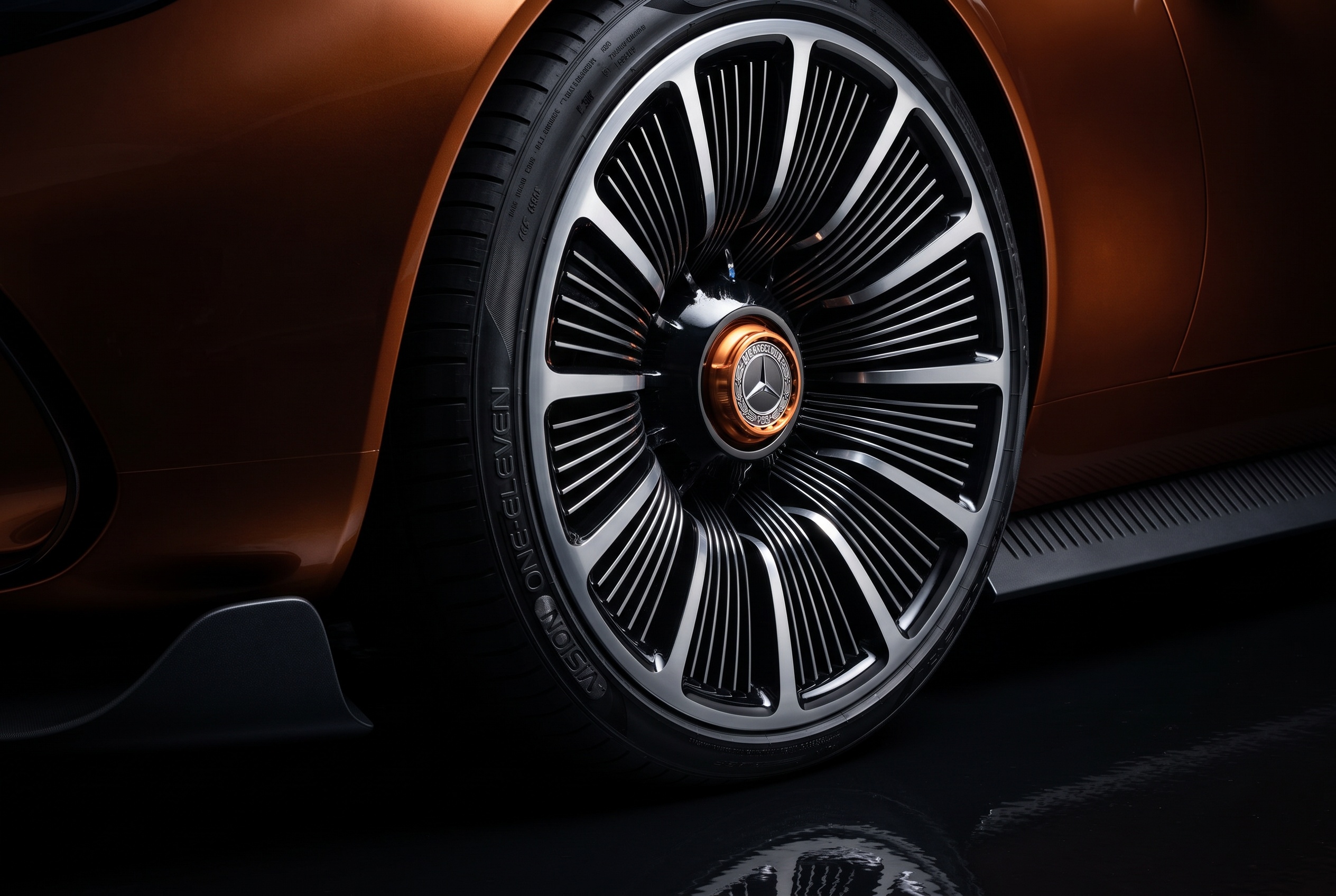 Vision One-Eleven wheel, its fine radial blades echoing electric motor windings