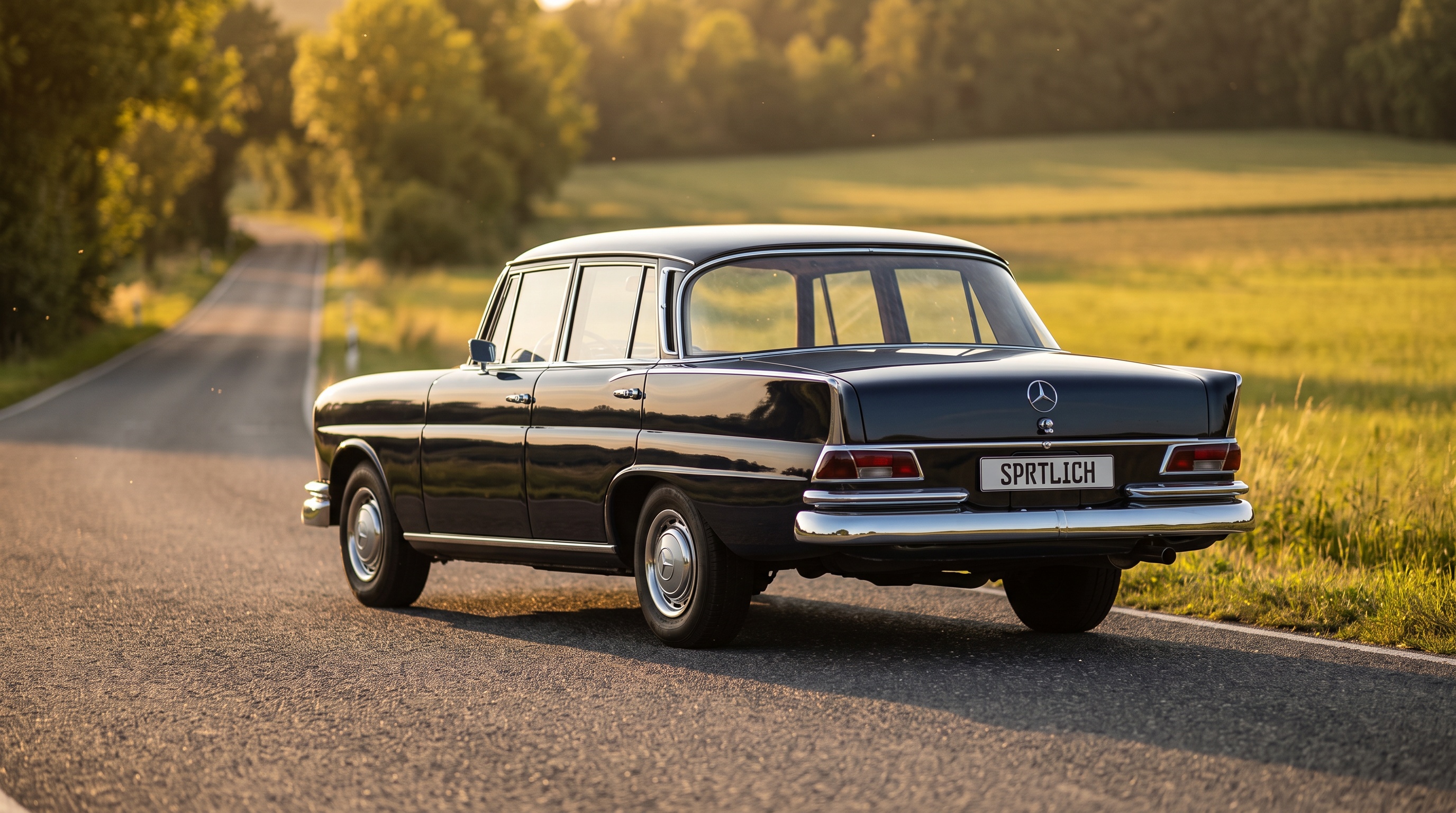 W111 rear three-quarter view