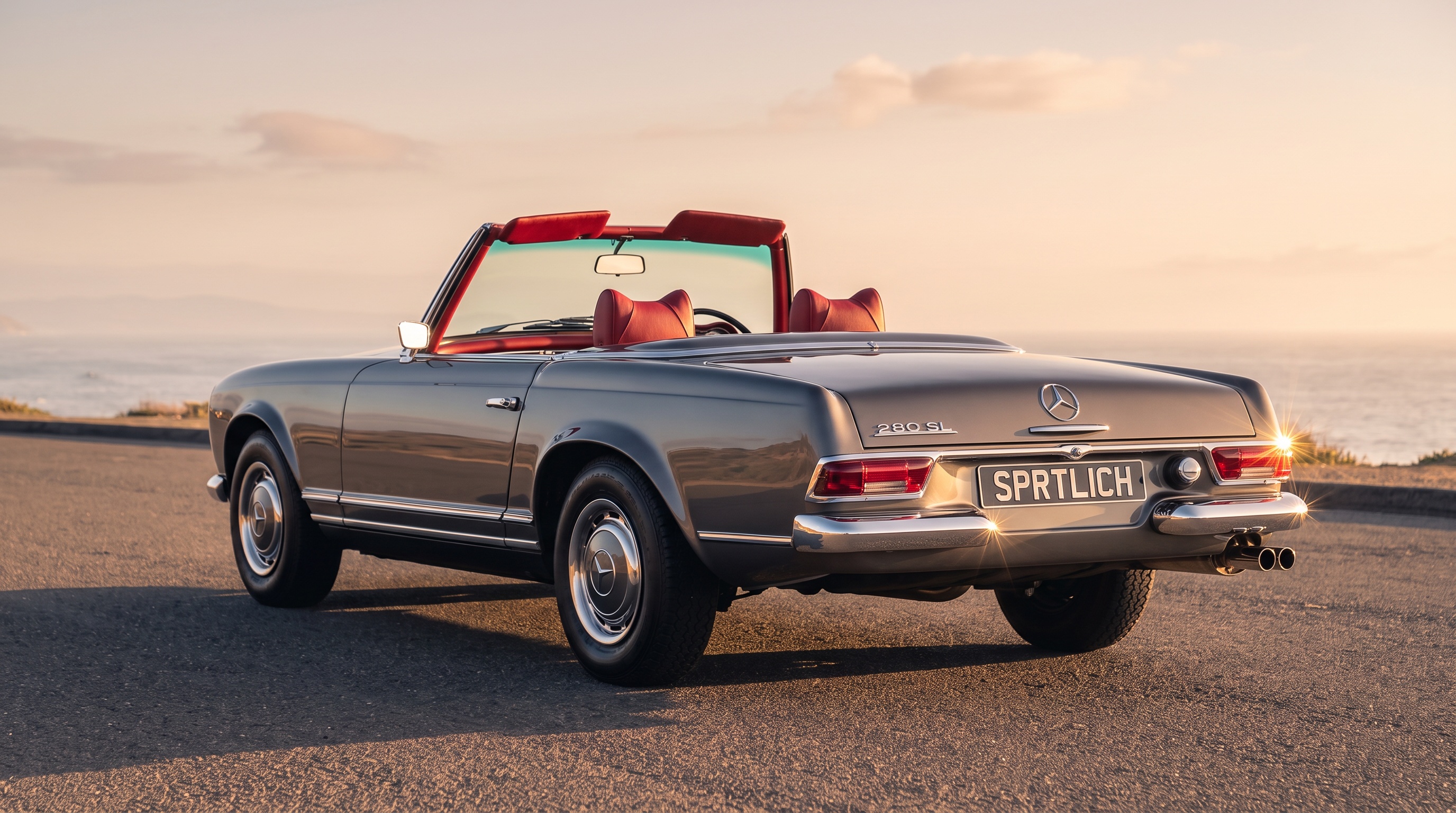 W113 rear three-quarter view