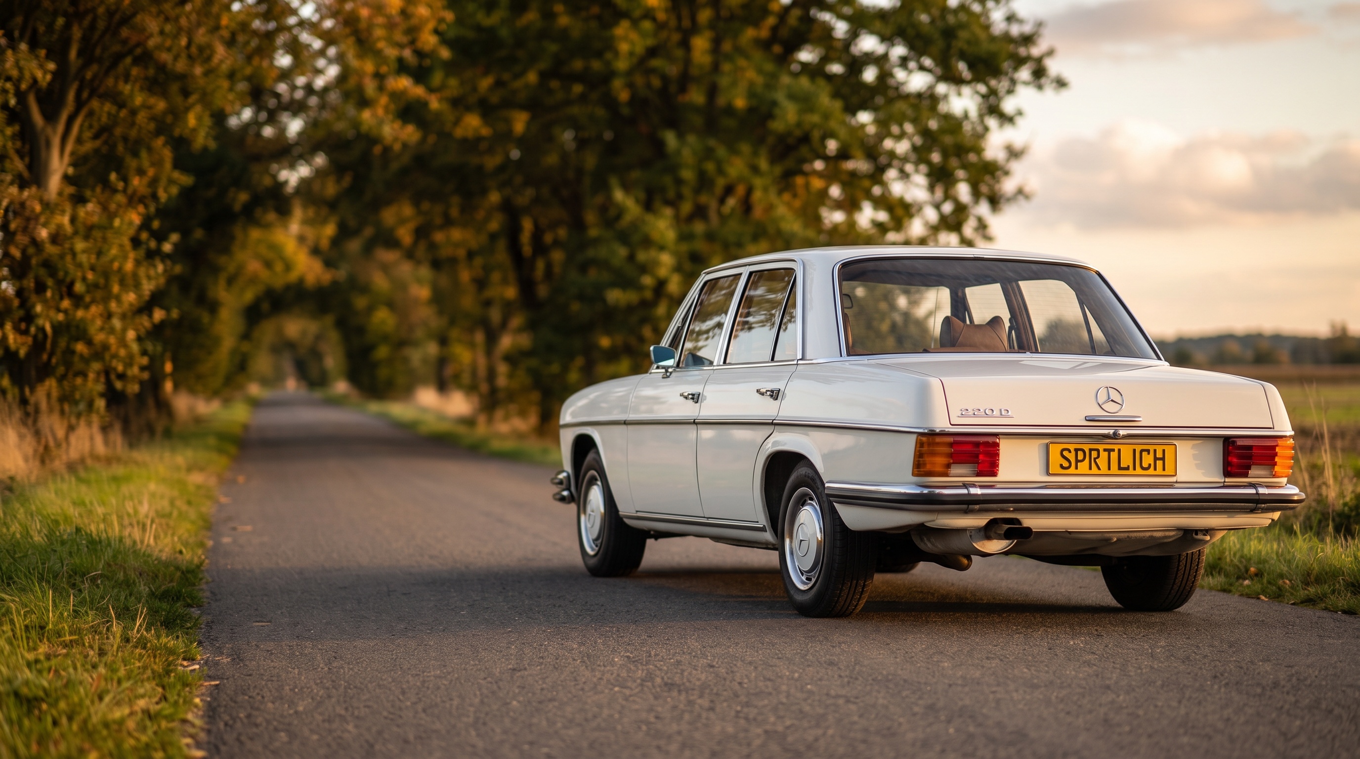 W115 rear three-quarter view