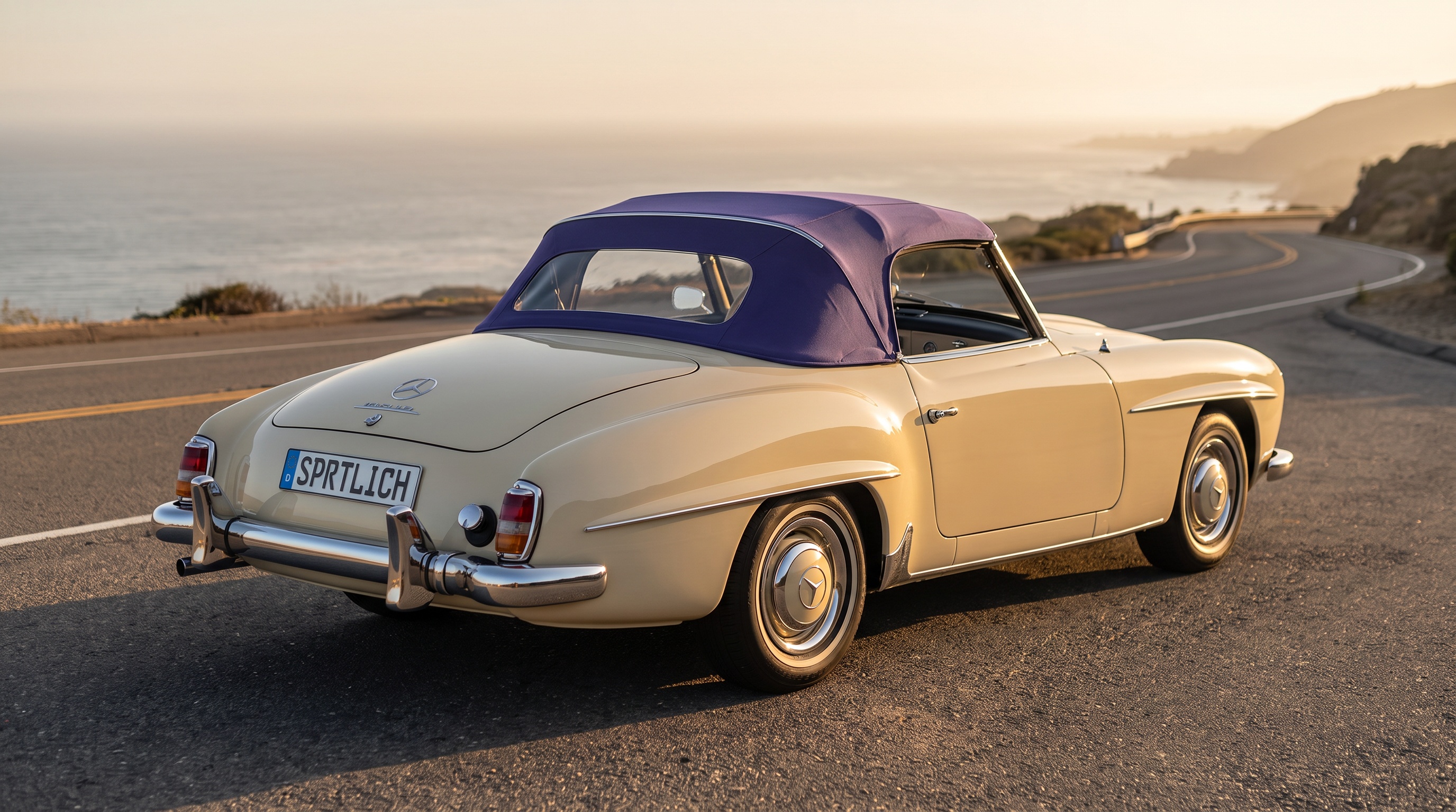 W121 rear three-quarter view