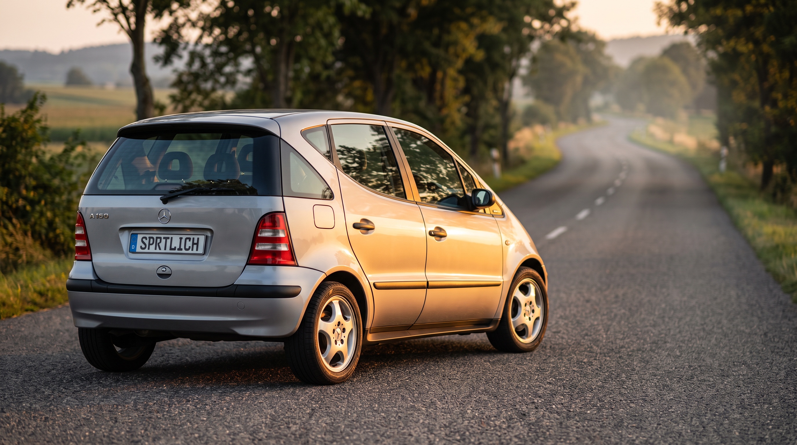 W168 rear three-quarter view