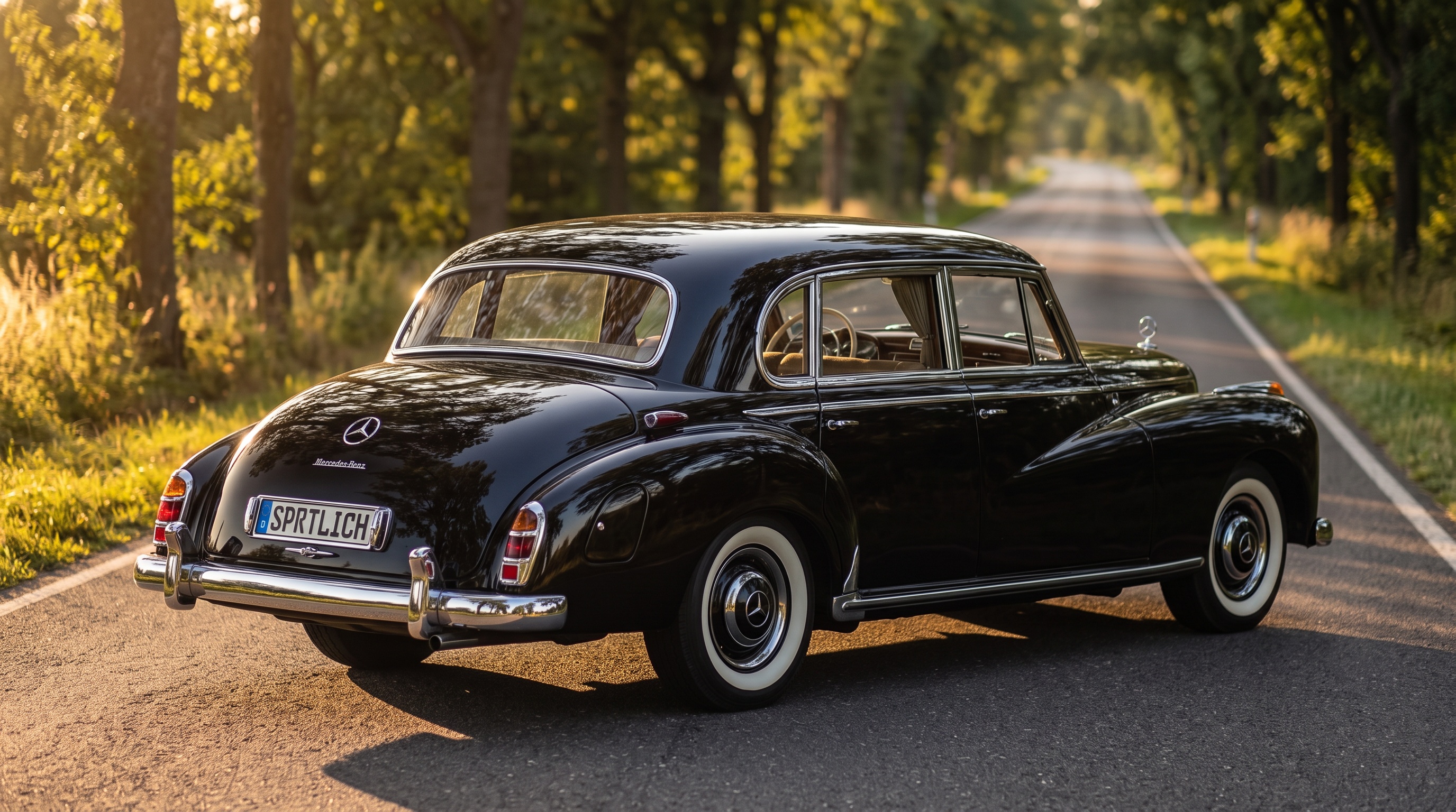 W186 rear three-quarter view