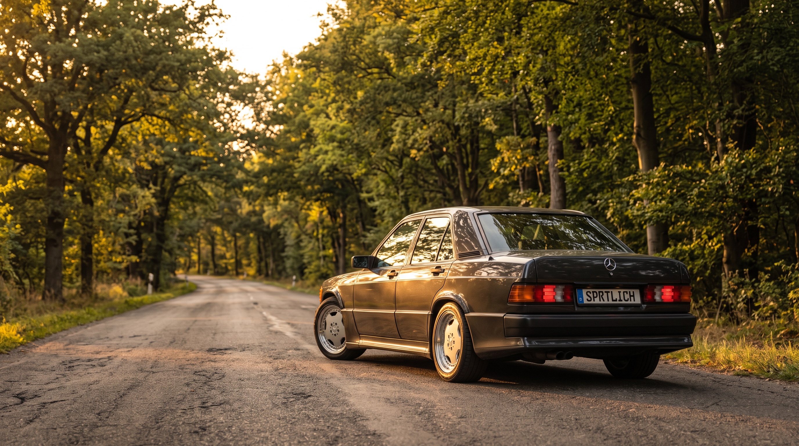 W201 rear three-quarter view