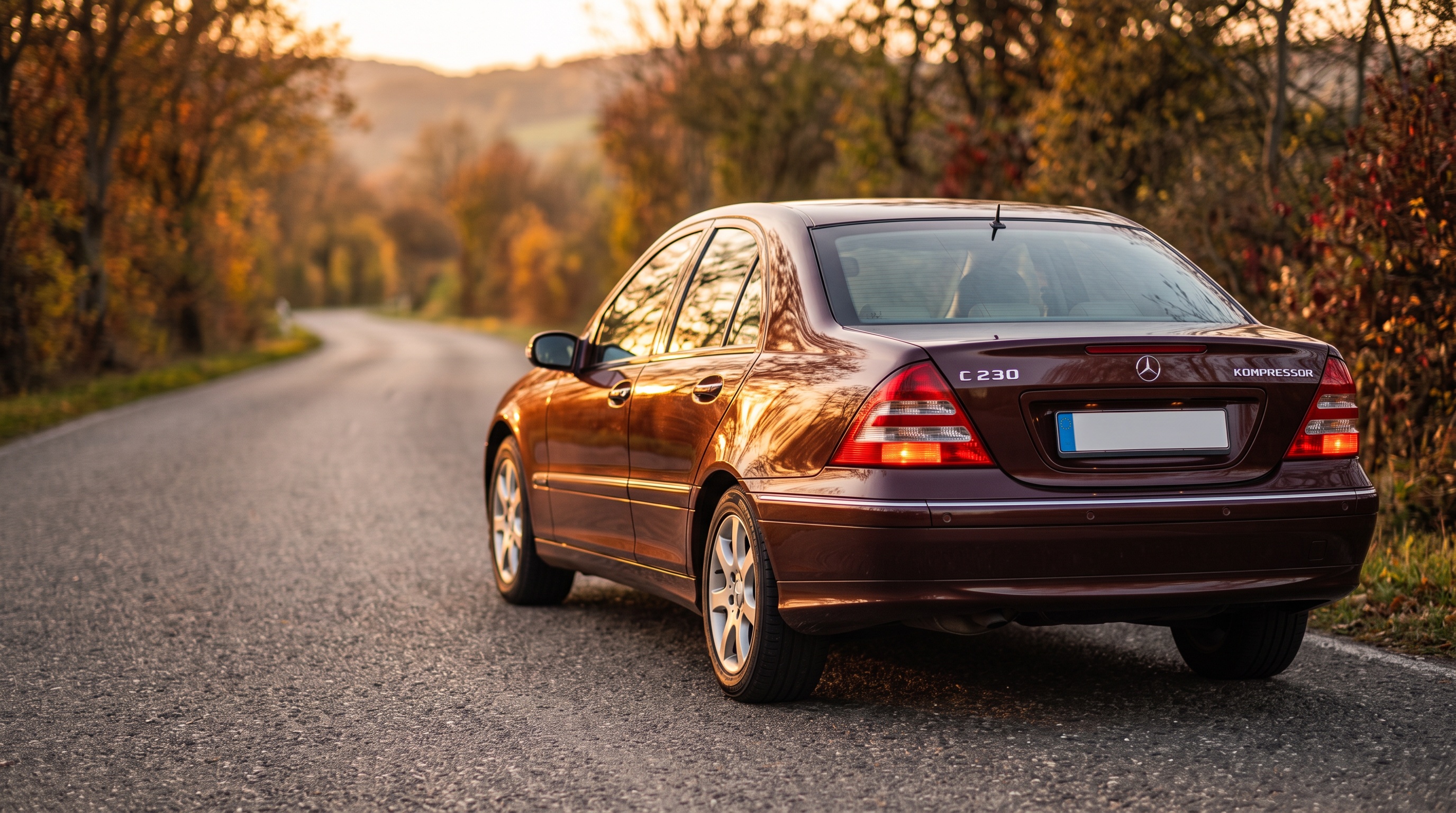 W203 rear three-quarter view