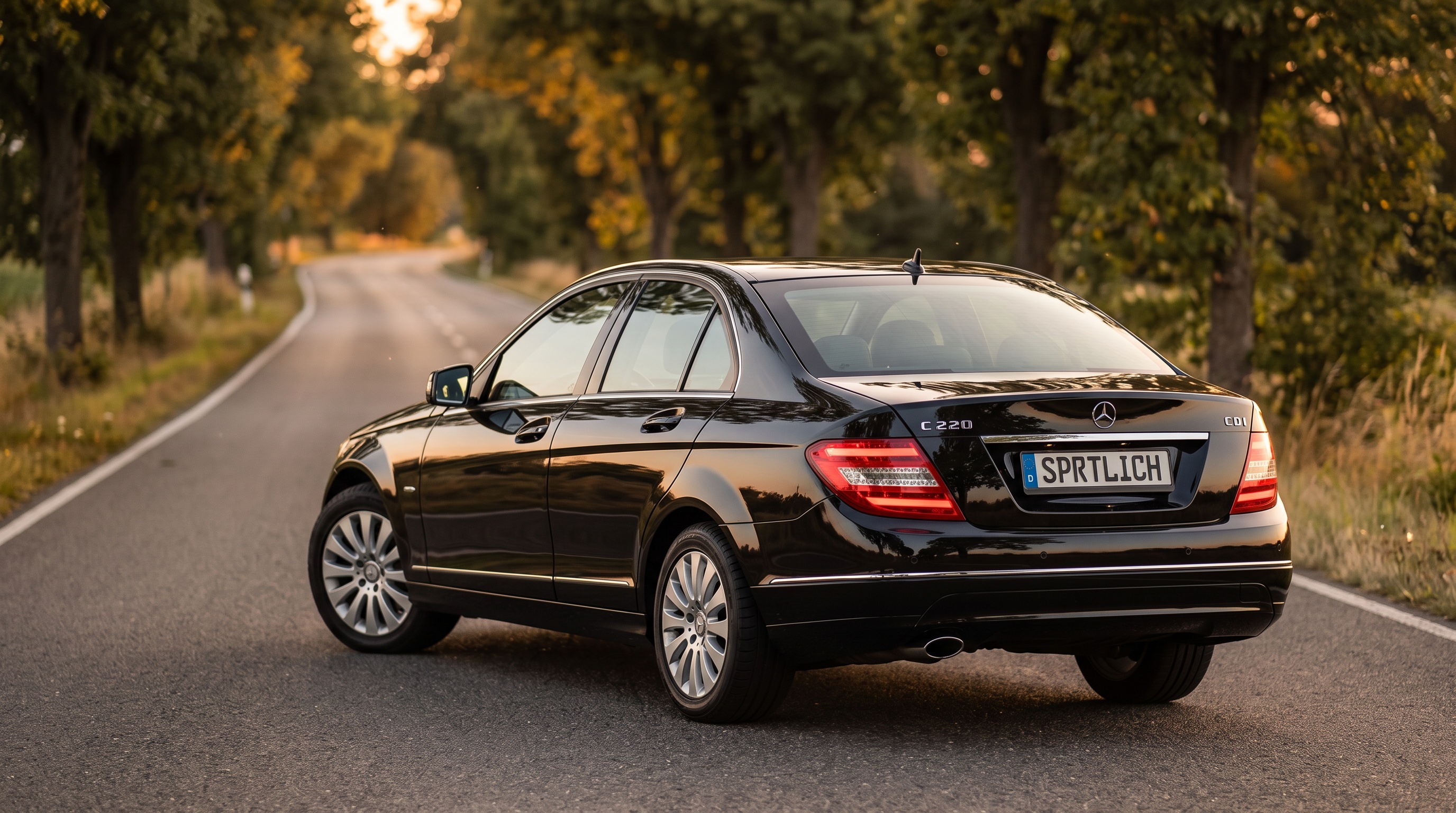 W204 rear three-quarter view