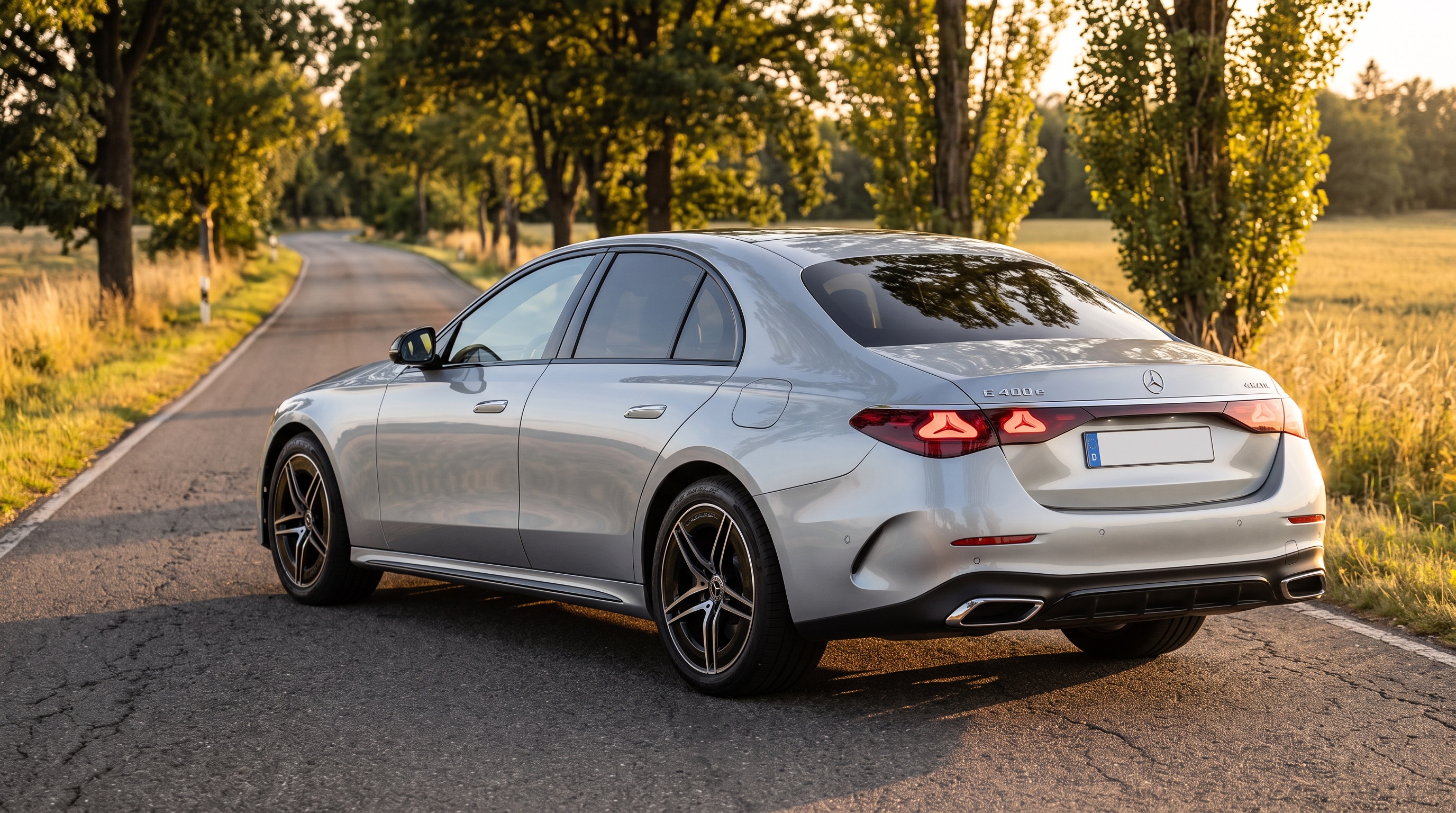W214 rear three-quarter view