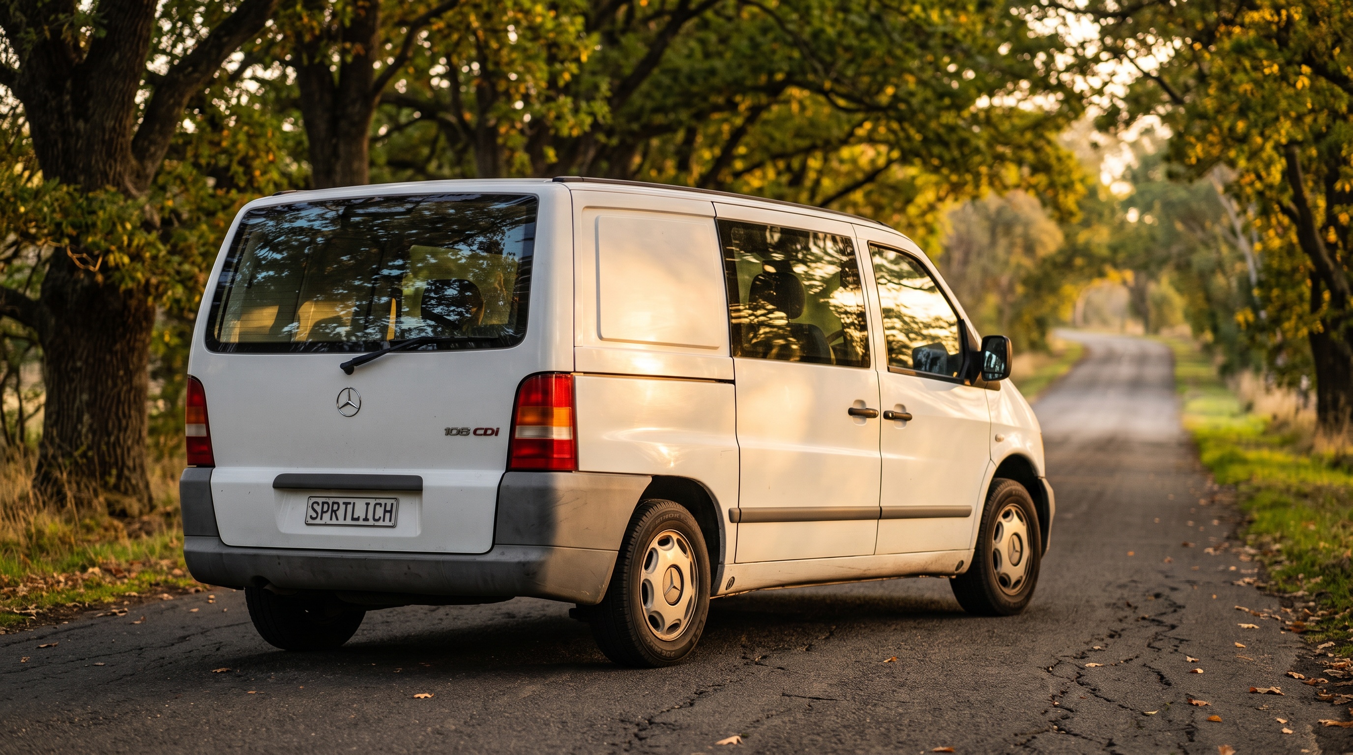 W638 rear three-quarter view